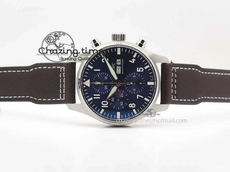 MIROTIME 1220 HighQuality Pilot Chrono 377714 “Le Petit Prince” ZF Best Edition Blue Dial On Brown Leather Strap A 7309